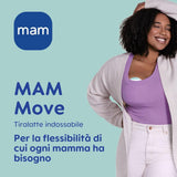 MAM Move Přenosná odsávačka mateřského mléka se 3 provozními režimy a 5 úrovněmi intenzity, silikonové pouzdro Skinsoft, nastavitelné na 4 velikosti Příslušenství Potraviny a kojení Bebe Naty Shop