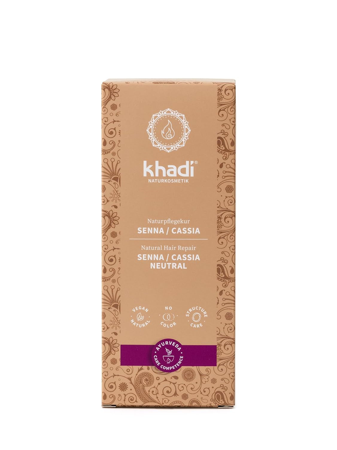 khadi GOLDBRAUN bylinná barva na vlasy Jasně jantarová až jemná lesklá zlatohnědá barva na vlasy 100% bylinná přírodní přírodní certifikovaná přírodní kosmetika pro vegany 100 g Naty Shop neutrální barva na vlasy Senna/Cassia 100 g (1 balení) jednotlivě