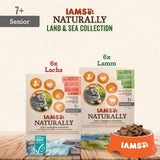IAMS Naturally Senior Mokré krmivo v omáčce - Vysoce kvalitní mokré krmivo pro maso a ryby pro starší kočky, Land & Sea Collection, 12 x 85 g