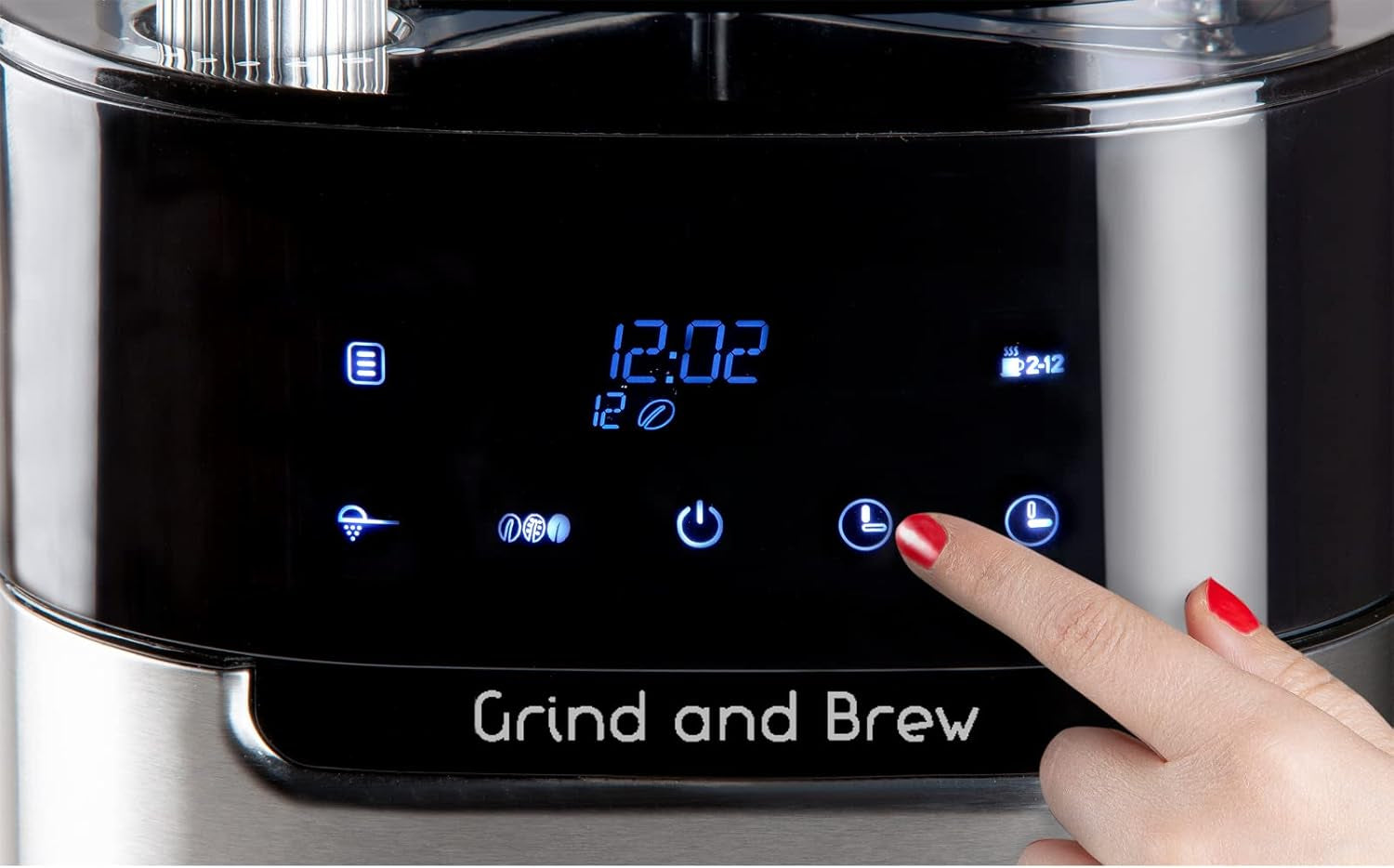Kávovar DOMO DO721K "Grind and Brew" - Funkce Bean-to-Cup - LCD displej - Pro mletou kávu nebo celá zrna - 1,5 l