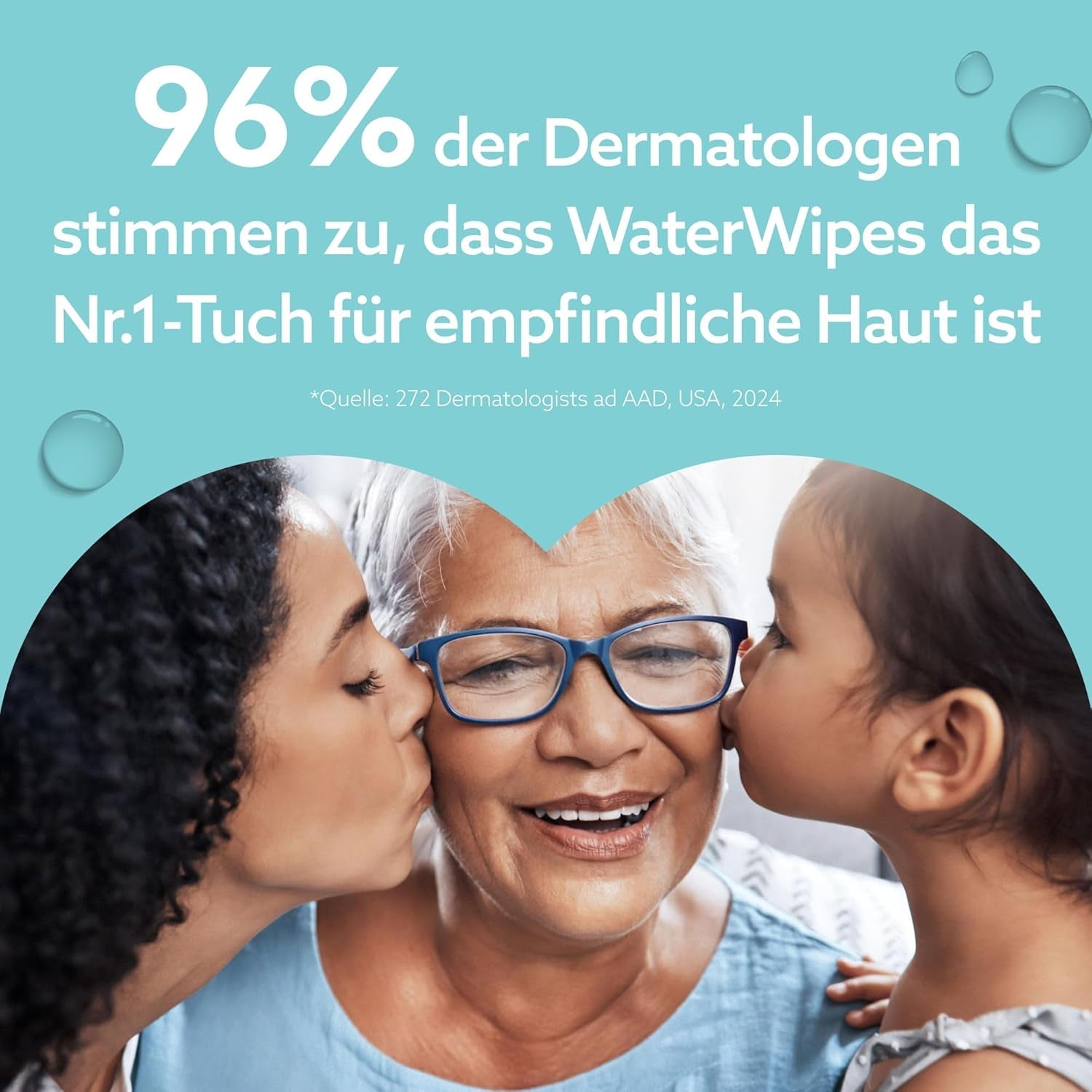 Vlhčené ubrousky WaterWipes Sensitive+ On The Go, 100 ubrousků (10 balení), 3 v 1 čistí, pečuje, chrání, 99,9 % vody, ubrousky bez parfemace