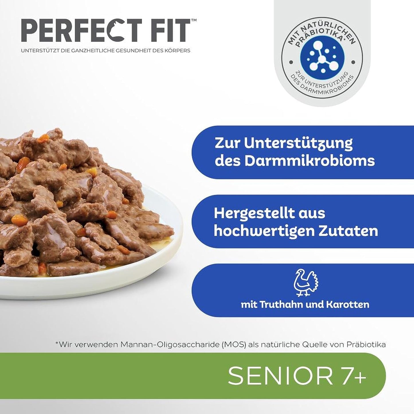 PERFECT FIT™ Sáčky na porce pro starší kočky s krůtou a mrkví, 12 x 85 g