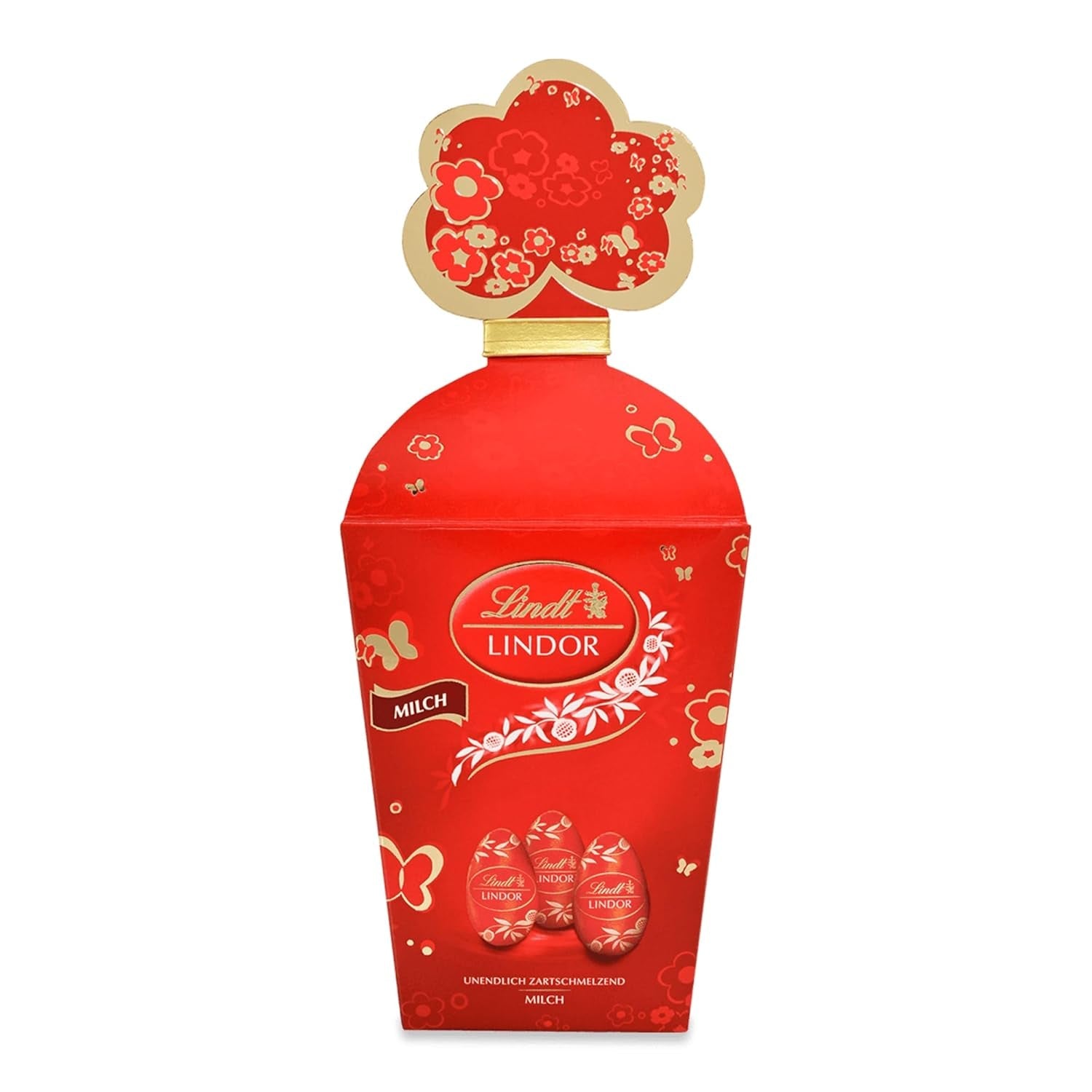 Velikonoční směs Lindt Čokoláda LINDOR | Krabice 144g | Vajíčka LINDOR, která se rozplývají v ústech ve třech variantách: Mléčná čokoláda, Hořká čokoláda, Lískový ořech | Velikonoční čokoláda | Čokoládový dárek | 1 balení
