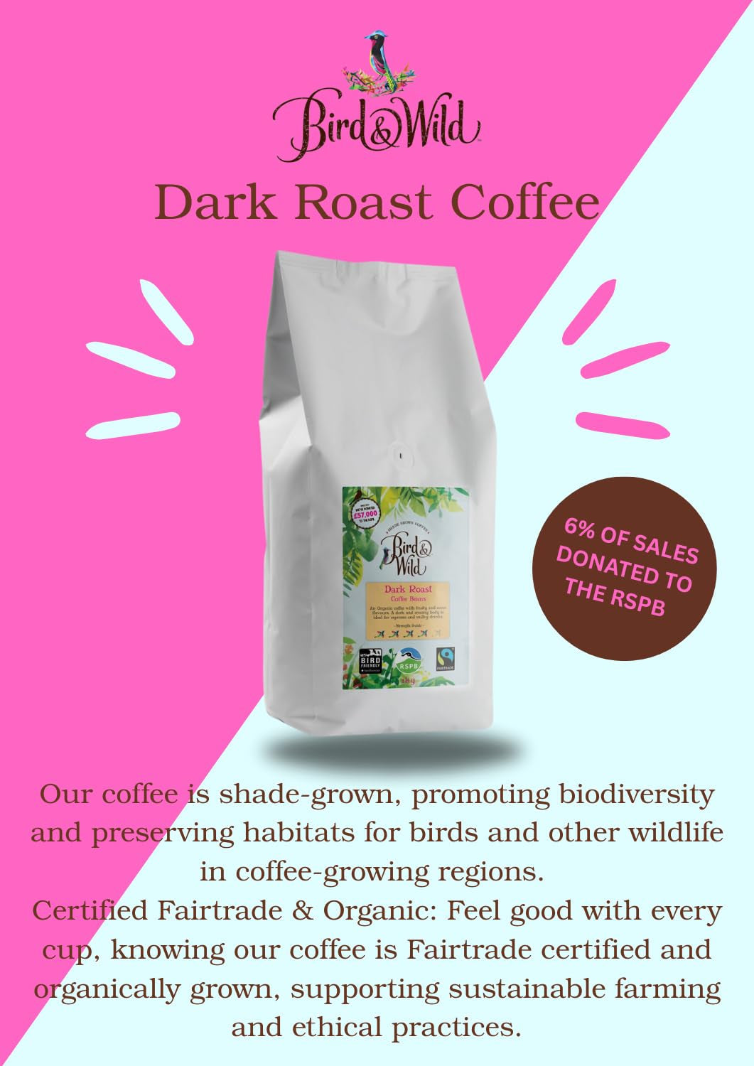 Směs kávových zrn na espresso 1 kg středně pražená Fairtrade organický odstín Pěstované celé zrnko vhodné pro ptáky 1 kg čistá hmotnost