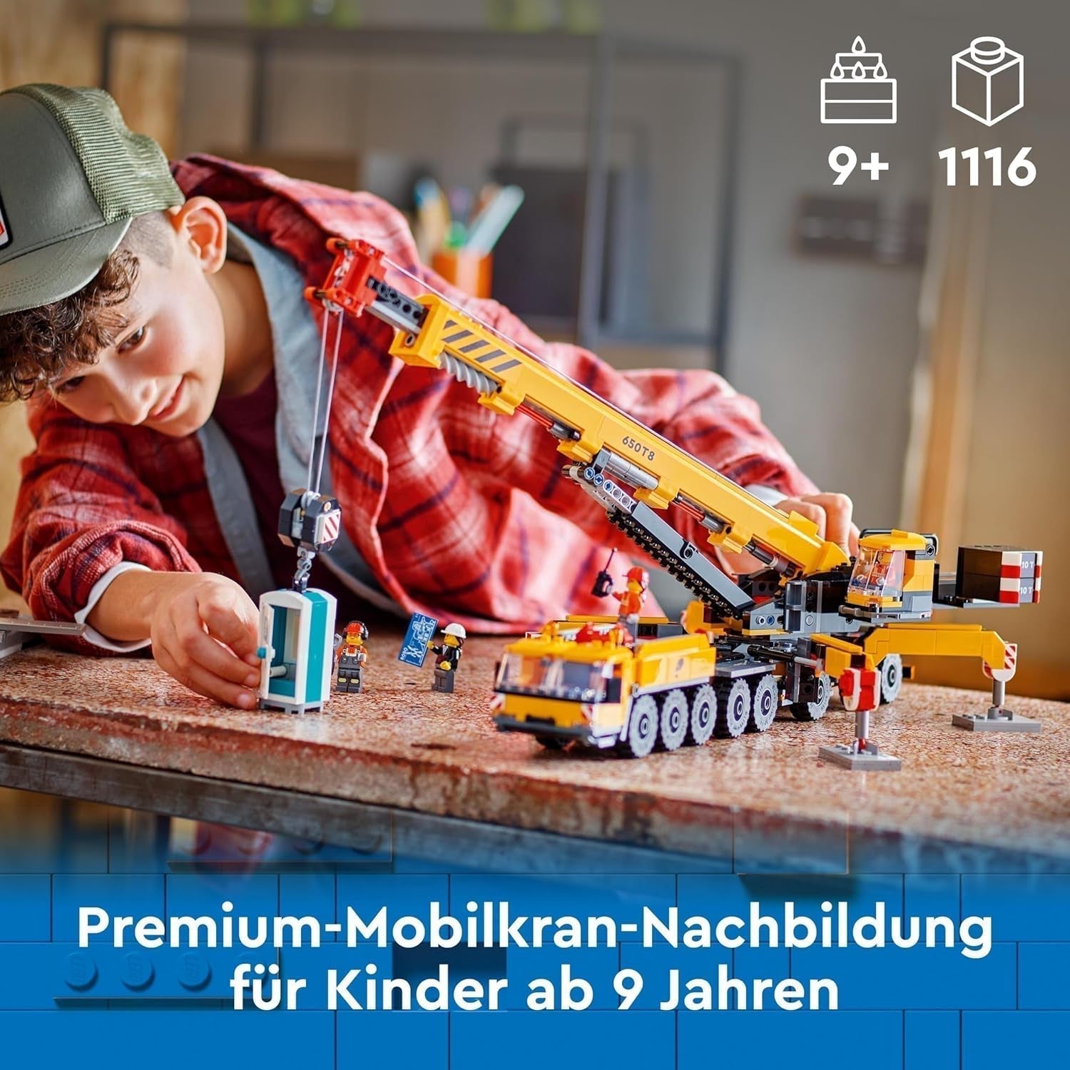 Stavebnice mobilního stavebního jeřábu LEGO City pro chlapce a dívky Kreativní děti Dárek Dlouhá prodloužitelná ruka 4 Minifigurky stavebních dělníků pro RPG 60409 Stavebnice Besuche den LEGO-Store