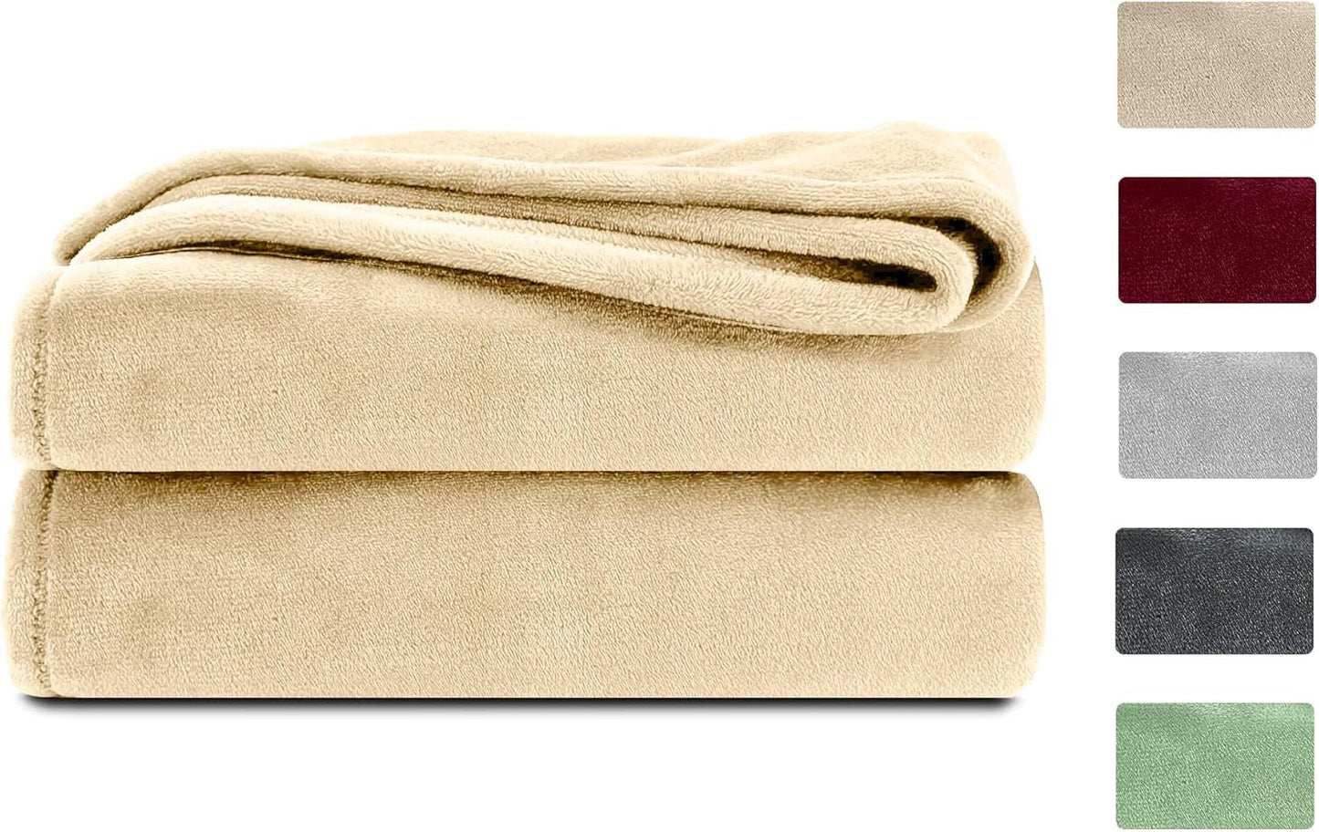 Nadýchaná deka Komfortec, pohodlná deka, fleecová deka, certifikace Oeko-Tex, super měkká, 150X200 Cm, 260 G/M², béžová Postele a přikrývky Besuche den Komfortec-Store Sand béžová 220 X 240 Cm