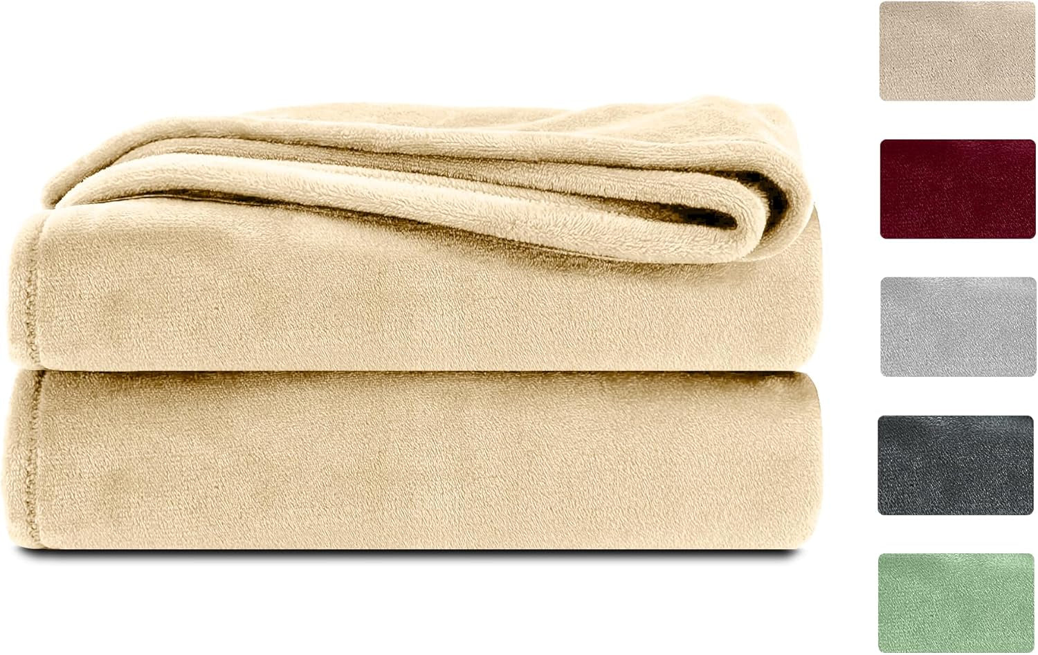 Nadýchaná deka Komfortec, pohodlná deka, fleecová deka, certifikace Oeko-Tex, super měkká, 150X200 Cm, 260 G/M², béžová Postele a přikrývky Besuche den Komfortec-Store Sand béžová 220 X 240 Cm