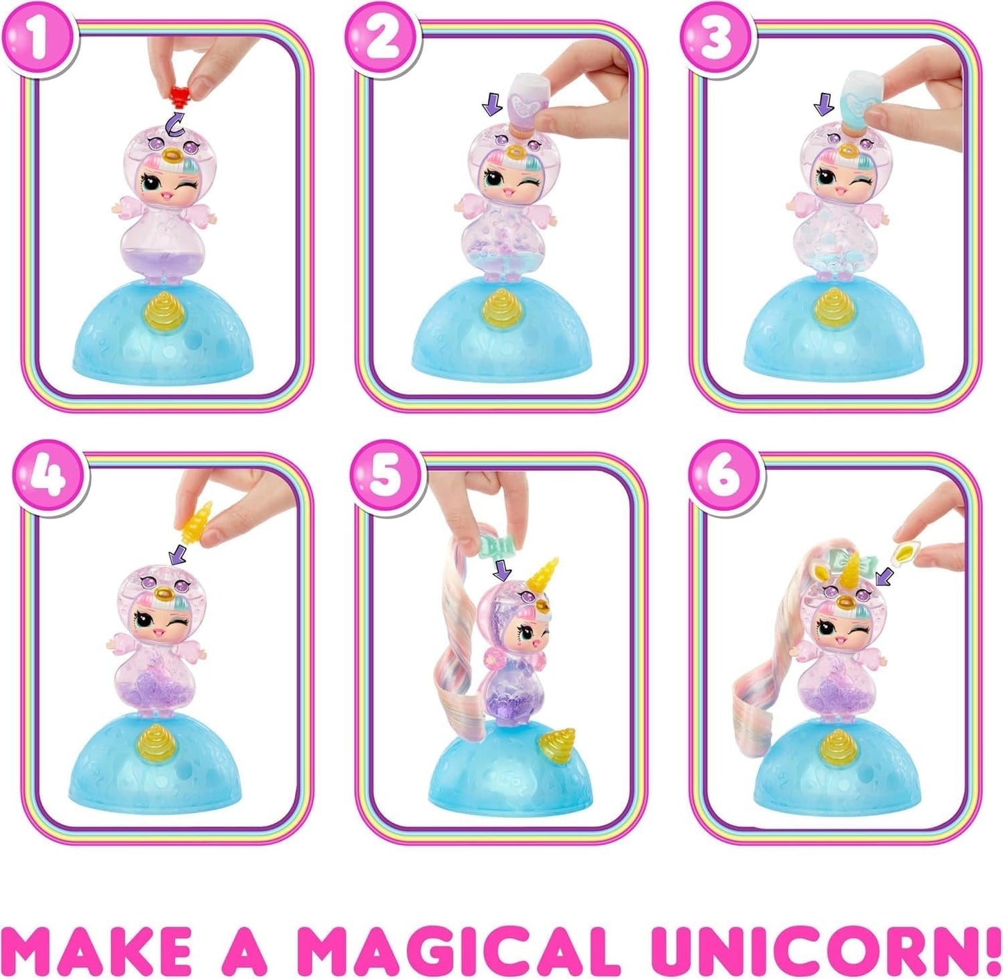 LOL Překvapení! Unicorns Tots – obsahuje 1 panenku s čirým tělem a efektem lávové lampy, obrněné balení, 8 sběratelských panenek se 2 barevnými mixy, pro děti od 4 let