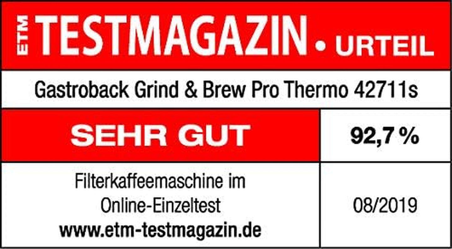 Termální espresso kávovar GASTROBACK Grind & Brew Pro, stříbrná, černá