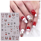 JMEOWIO Nálepka na nehty Glitzer Weihnachten 10 Blatt Nálepka na nehty Selbtklebend Nagelaufkleber Schneeflocken Zimní dekorace Nageldesign Zubehör
