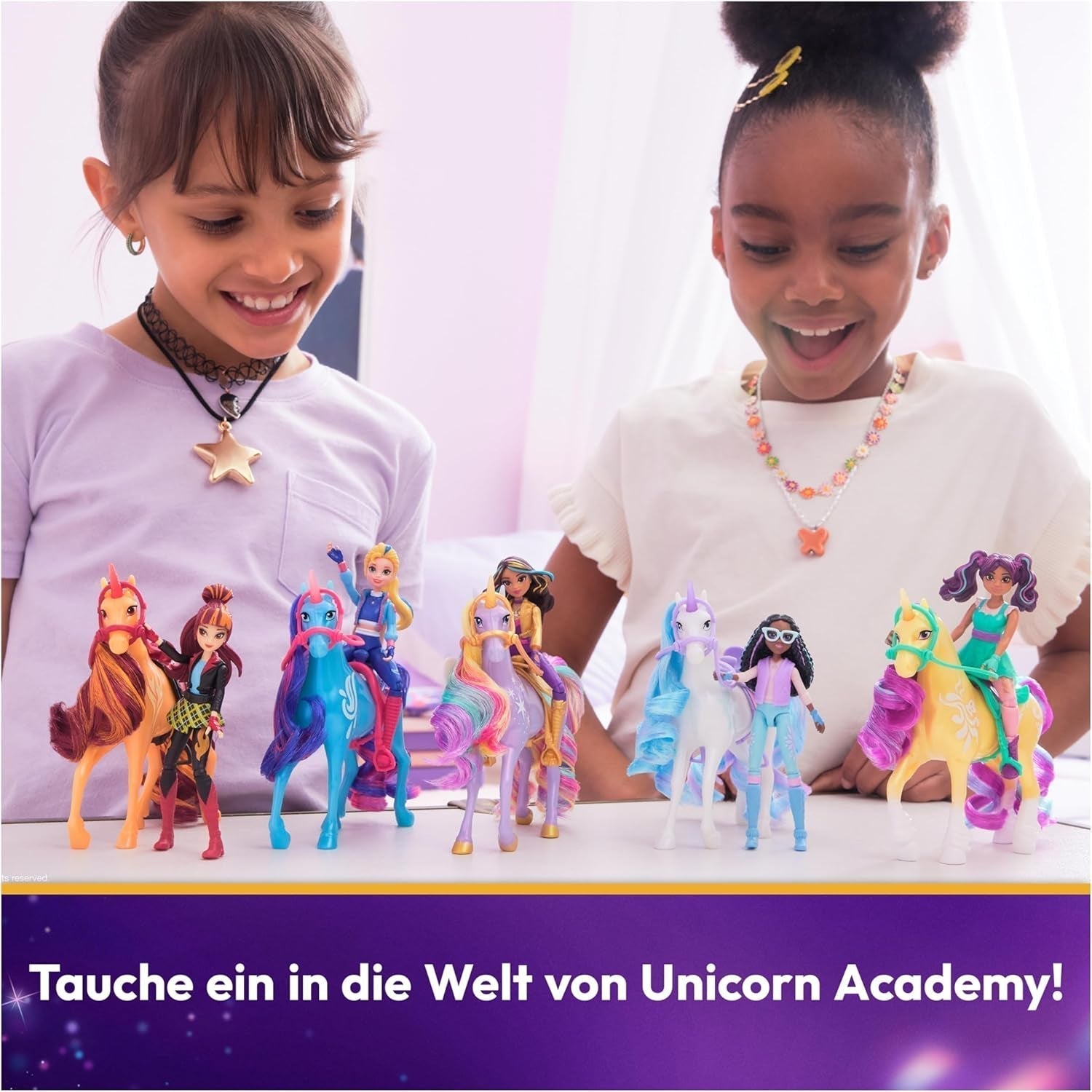 Unicorn Academy AVA a Unicorn Leaf Set - Originální figurky vysoké přibližně 12 cm z oblíbené série Netflix Se dvěma doplňky a kartáči na vlasy Pro nápadité hraní rolí, pro děti od 4 let Akční figurky Naty Shop