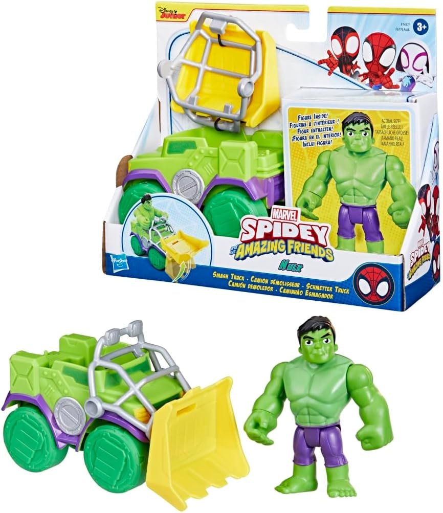 SPIDEY a JEHO ÚŽASNÍ PŘÁTELÉ Hračka na motorku Marvel Spidey pro chlapce a dívky od 3 let Akční figurky Naty Shop Hulk Truck