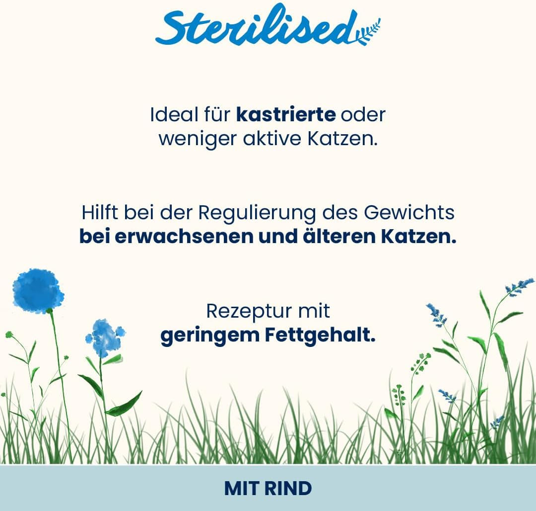 Almo Nature Functional - Sterilizované - Mokré krmivo pro dospělé a zralé kočky, sterilizované nebo méně aktivní - s hovězím masem - nízkotučné, zvlhčující - 70 g (balení 30 ks)