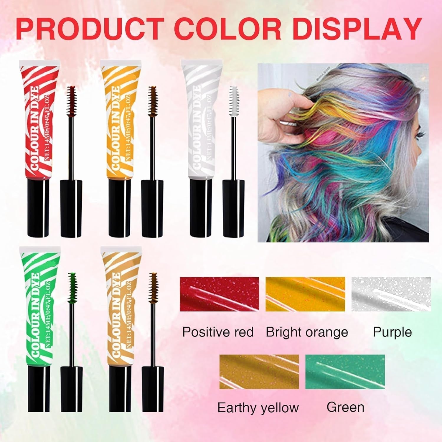 5 barev Dětská Dočasná barva na vlasy Smývatelná barevná řasenka Hair Chalk Salon Hair Dye Shop Naty Shop