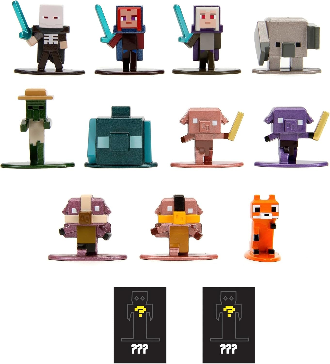 Jada Toys - Minecraft Blind Pack Nanofigs, Wave 2, Minecraft Legends Nano Metal sběratelská figurka, Různé modely, 4 cm, Věk 3+, Černá Akční figurky Naty Shop