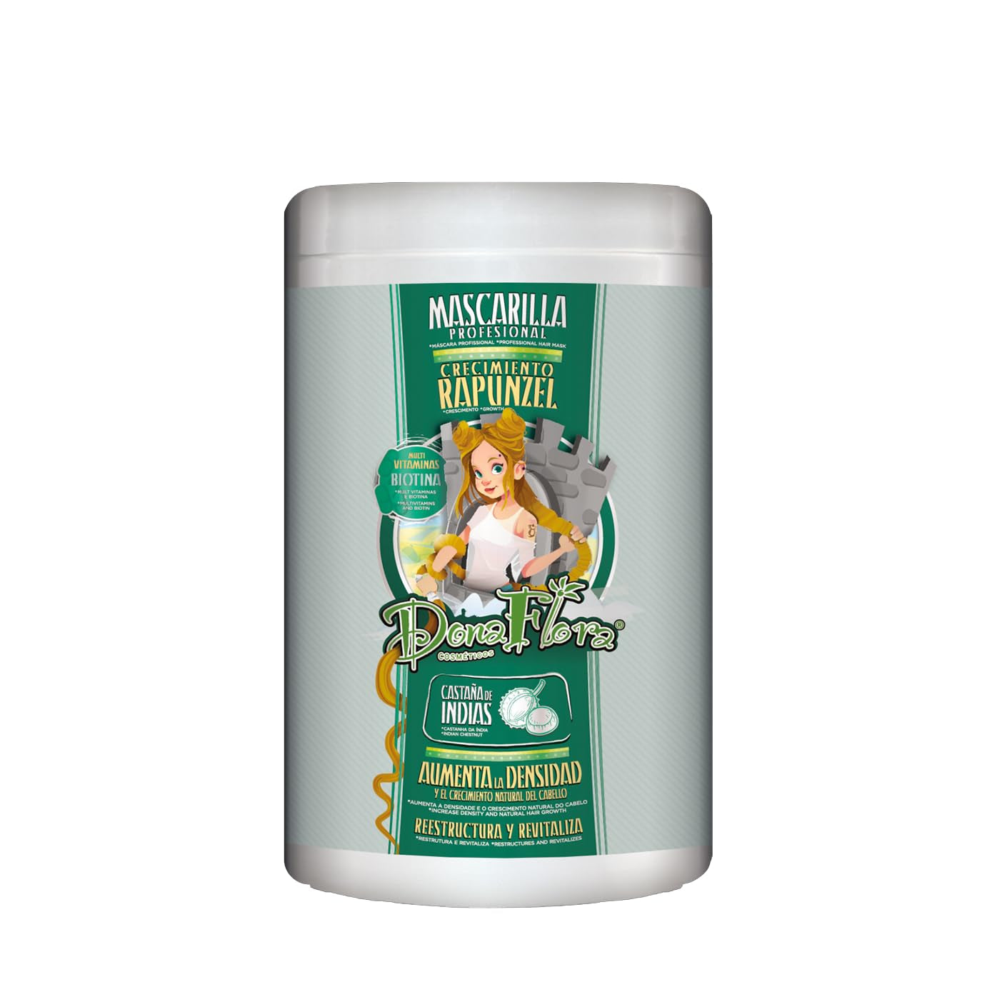 Rapunzel Growth Mask 1000 ml - Stimuluje růst vlasů od vlasového folikulu - Posilující péče pro delší a hustší vlasy - Bez sulfátů a parabenů Naty Shop Hair Mask Výchozí název