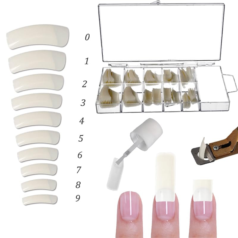 Sun Garden Nails jednofázový transparentní gel 30ml + krabička 100 tipů + lepidlo na tipy 7ml