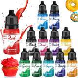 Fettlösliche Lebensmittelfarbe Für Schokolade - 26 Farben Ölbasis Lebensmittelfarben Für Fondant, Torten Dekoration, Backen - Flüssige Food Coloring Für Kakaomutter, Buttercream, Kuchen - 6 ml Je Naty Shop 10 ml (12Er Pack)