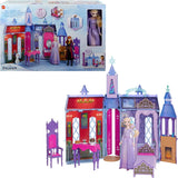 Mattel Disney Frozen – domeček pro panenky Castle Arendelle (60 cm+) s panenkou Elsou, 4 hřišť a 15 kusy nábytku a doplňků Disney Frozen II, HLW61