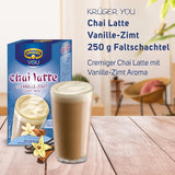 KRÜGER YOU Chai Latte Vanilla Cinnamon, instantní přípravek pro mléčné nápoje, ochucený vanilkou a skořicí, 250 g (10 sáčků po 25 g)