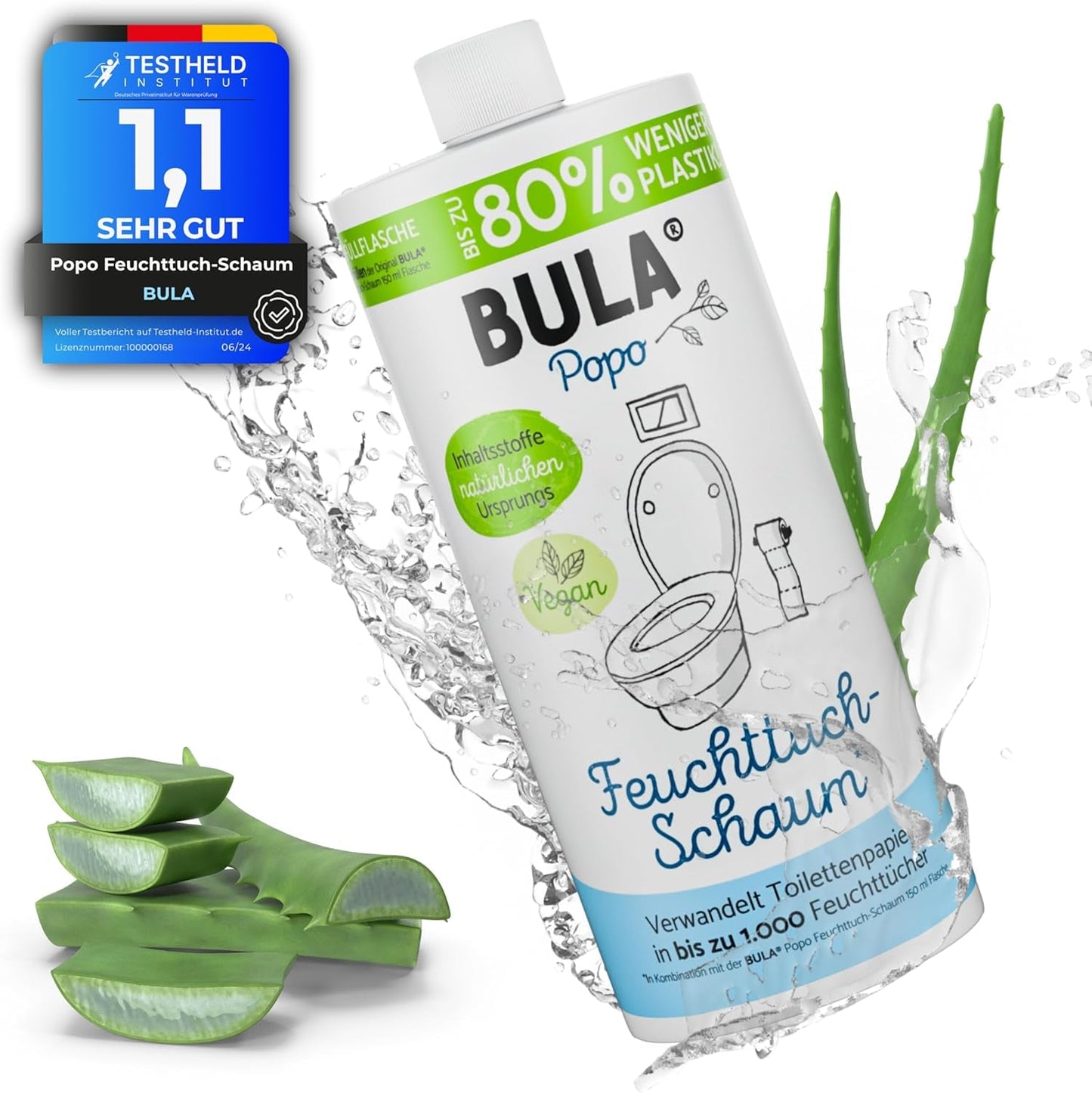 BULA® Popo Refill Bottle (750ml) STAČÍ DOPLNIT naše 150ml a 50ml lahvičky! | Nahradí až 1000 ubrousků! | S přísadami přírodního původu