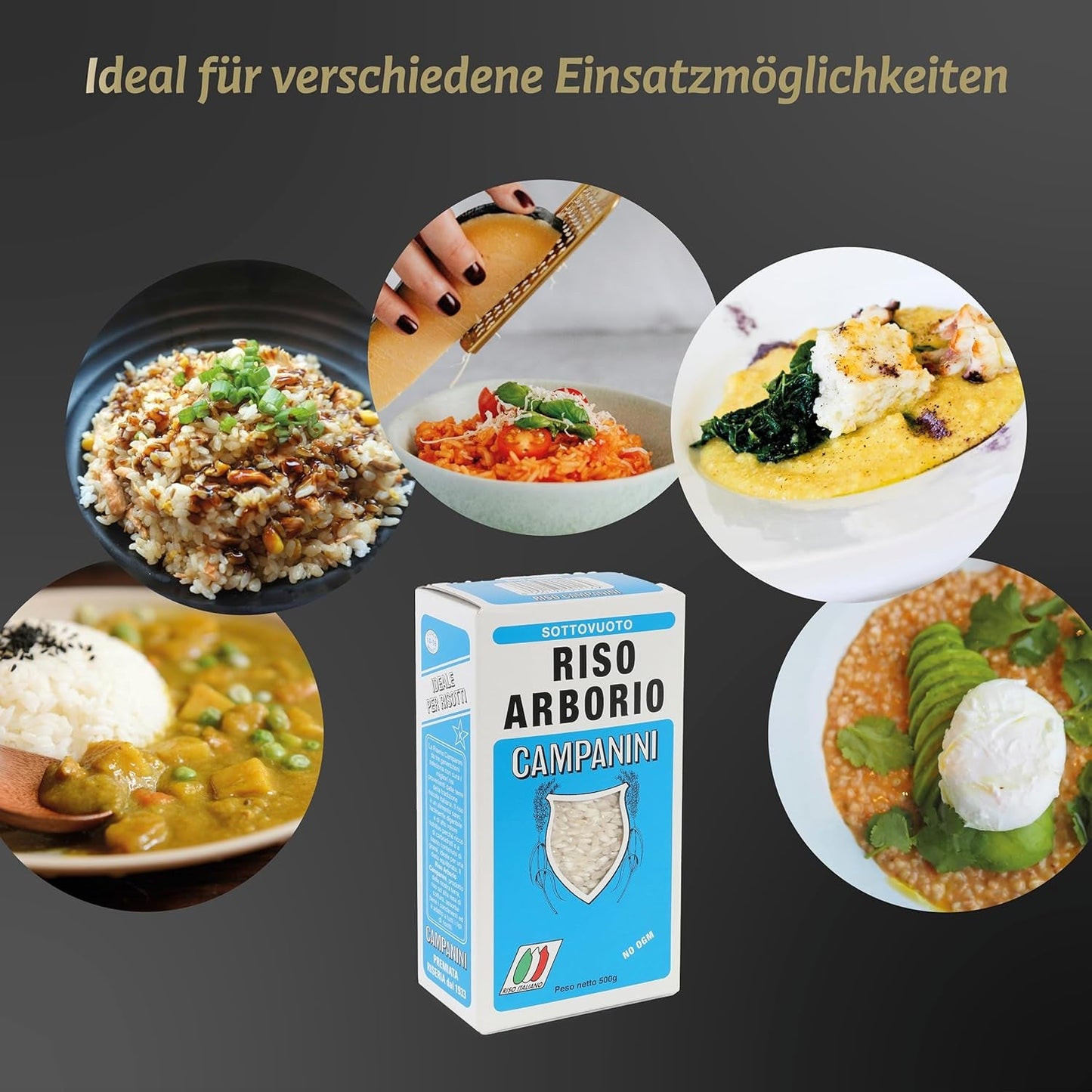 Risotto Risera Campanini rýže 500 g – italské rizoto, rýže Arborio Riso, krémové rizoto
