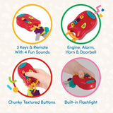 Dětská hračka na klíče Battat - Barevná klíčenka od auta se světlem a zvuky pro děti od 10 měsíců Bebe Toys Naty Shop