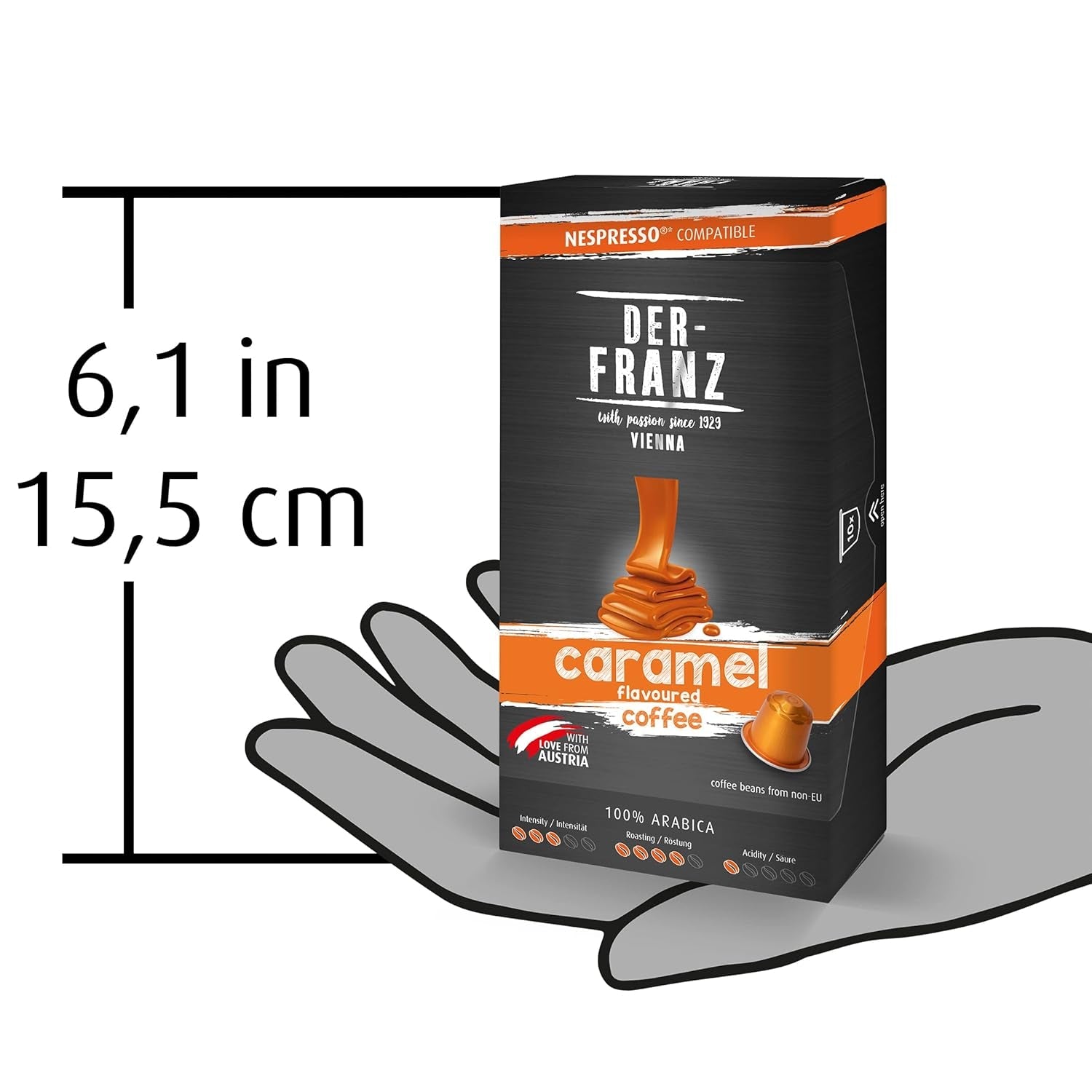 Kompatibilní s Nespresso Kaffee Kapseln, 1 x 10 Kapseln, Caramel Aroma