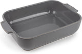Peugeot Appolia Rechteckige Auflaufform Mit Griffen, Keramik, Schiefer / Grau, 7,2X31X21,7 Cm, Fassungsvermögen: Ca. 2 L, 60060 Formy a plechy na pečení Naty Shop Hellgrau