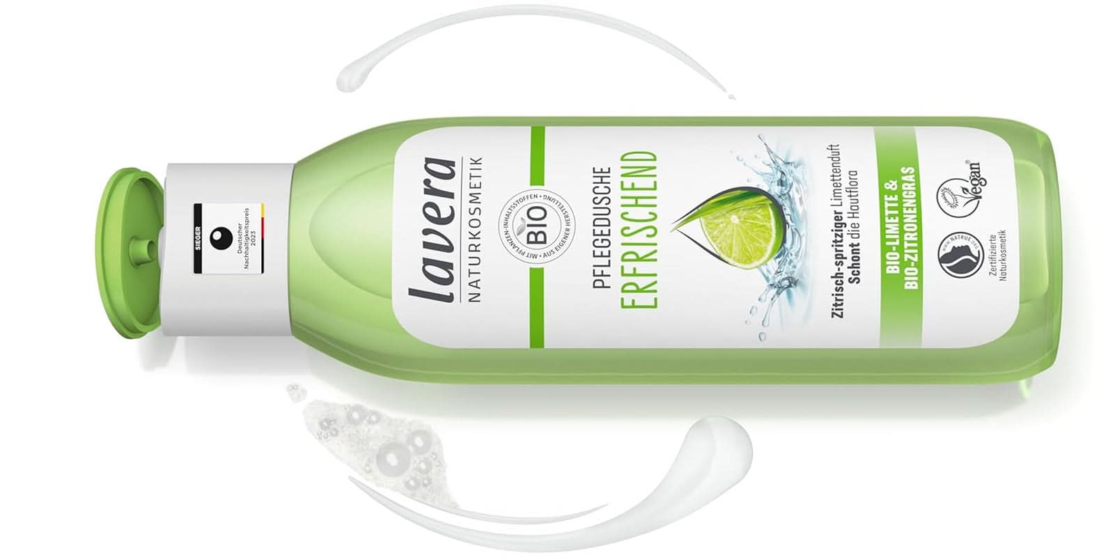 Lavera, Osvěžující sprchový gel s bio limetkou, 250 ml Sprchový kout a koupel Naty Shop