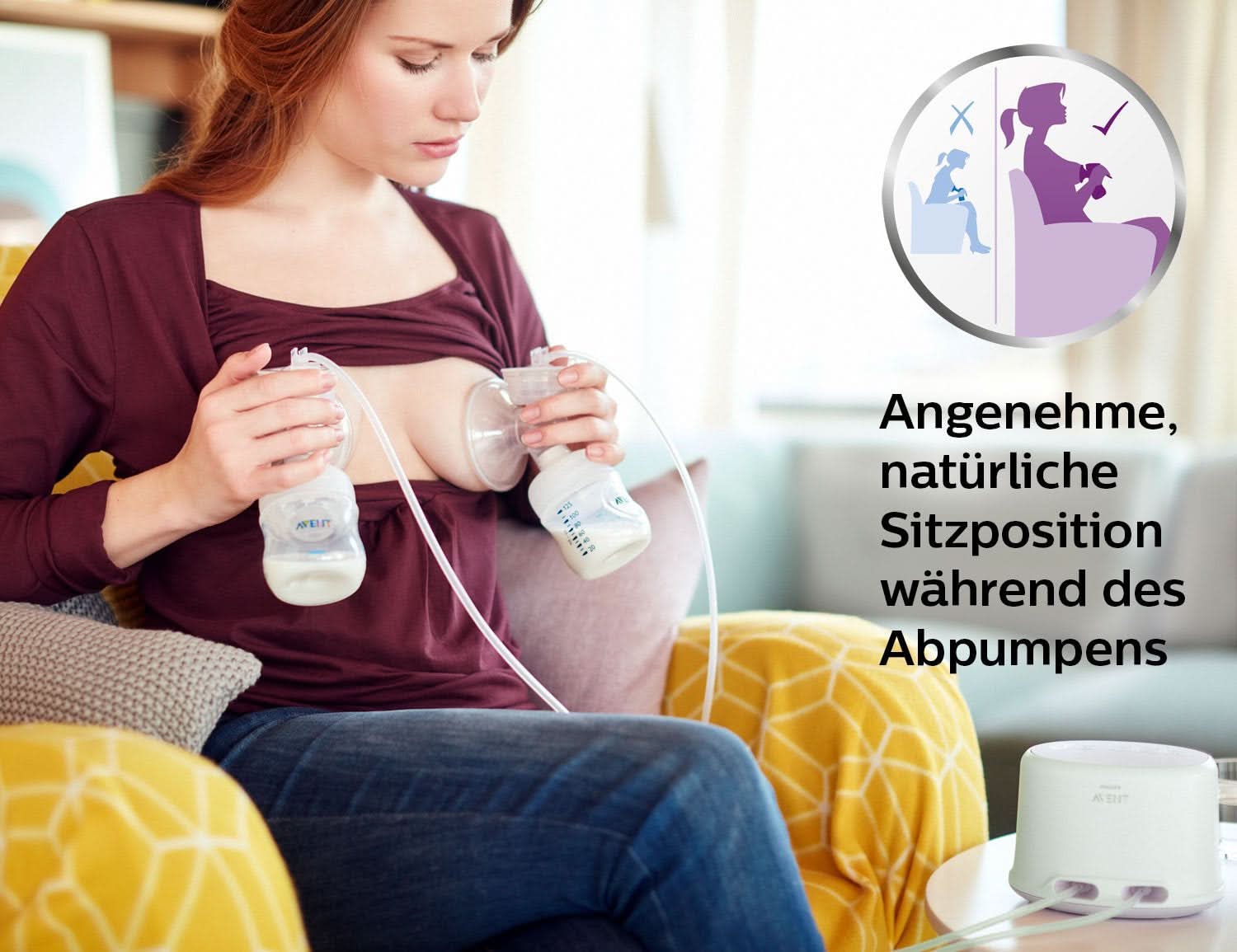 Dvojitá elektrická odsávačka mateřského mléka Philips Avent SCF334/02 Příslušenství Jídlo a kojení Bebe Naty Shop
