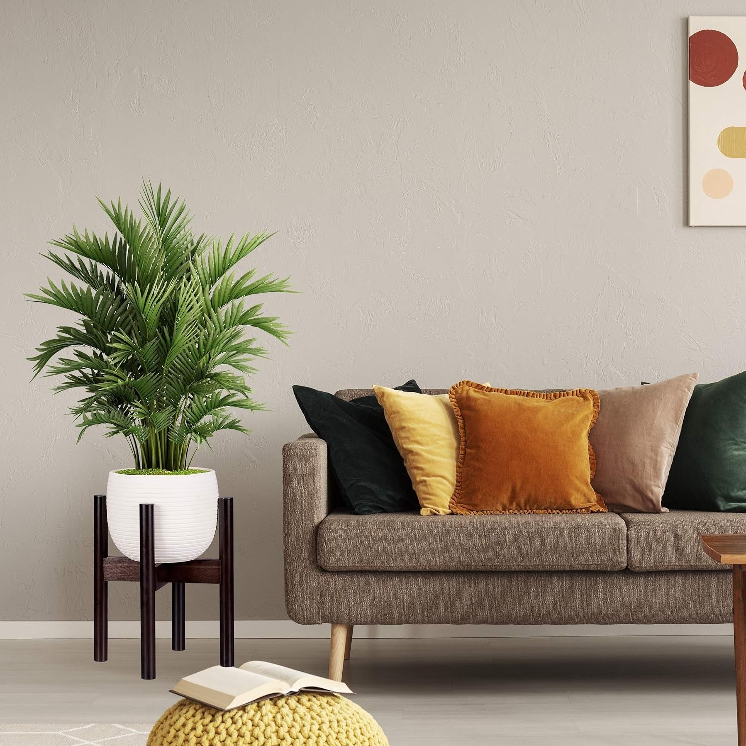 Relaxdays Bamboo stojan na květiny, individuálně nastavitelný, pro květináče do 32 cm, stojan na rostliny, V: 35,5 cm, hnědý, 1 kus 10028823