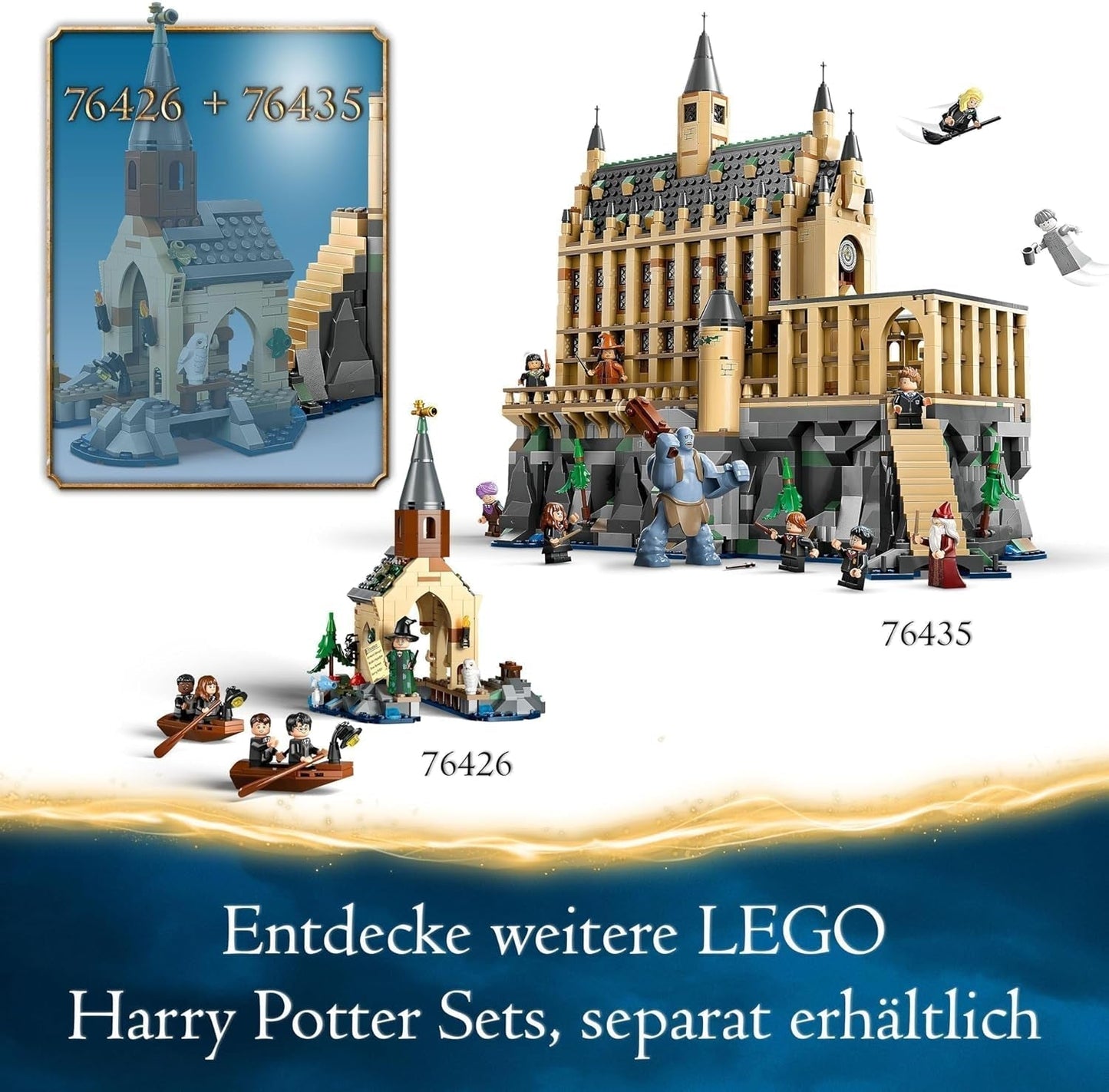 LEGO Harry Potter Hogwarts Castle: The Great Hall, sběratelská hračka s 11 minifigurkami včetně Hermiony Grangerové, kouzelný dárek pro chlapce a dívky 76435 Stavebnice Besuche den LEGO-Store