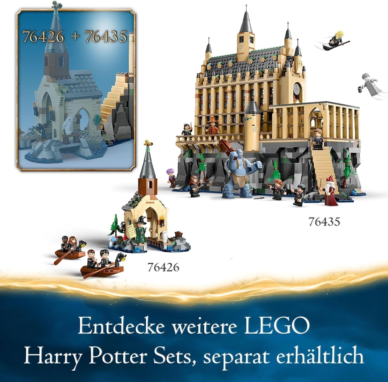 LEGO Harry Potter Hogwarts Castle: The Great Hall, sběratelská hračka s 11 minifigurkami včetně Hermiony Grangerové, kouzelný dárek pro chlapce a dívky 76435 Stavebnice Besuche den LEGO-Store