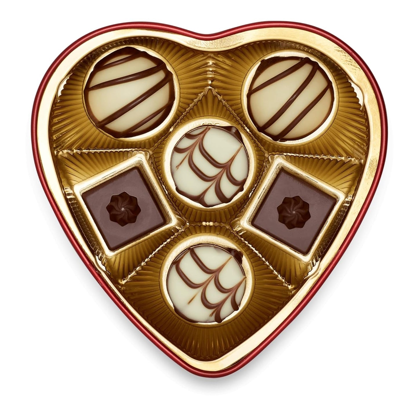 Lindt Čokoláda ze srdce | 30 g | 6 pralinek v Marc de Champagne, Coeur à l'Orange, křupavá mléčná čokoláda, pomerančový marcipán v krásné krabičce ve tvaru srdce | Čokoládový dárek | Čokoládový dárek