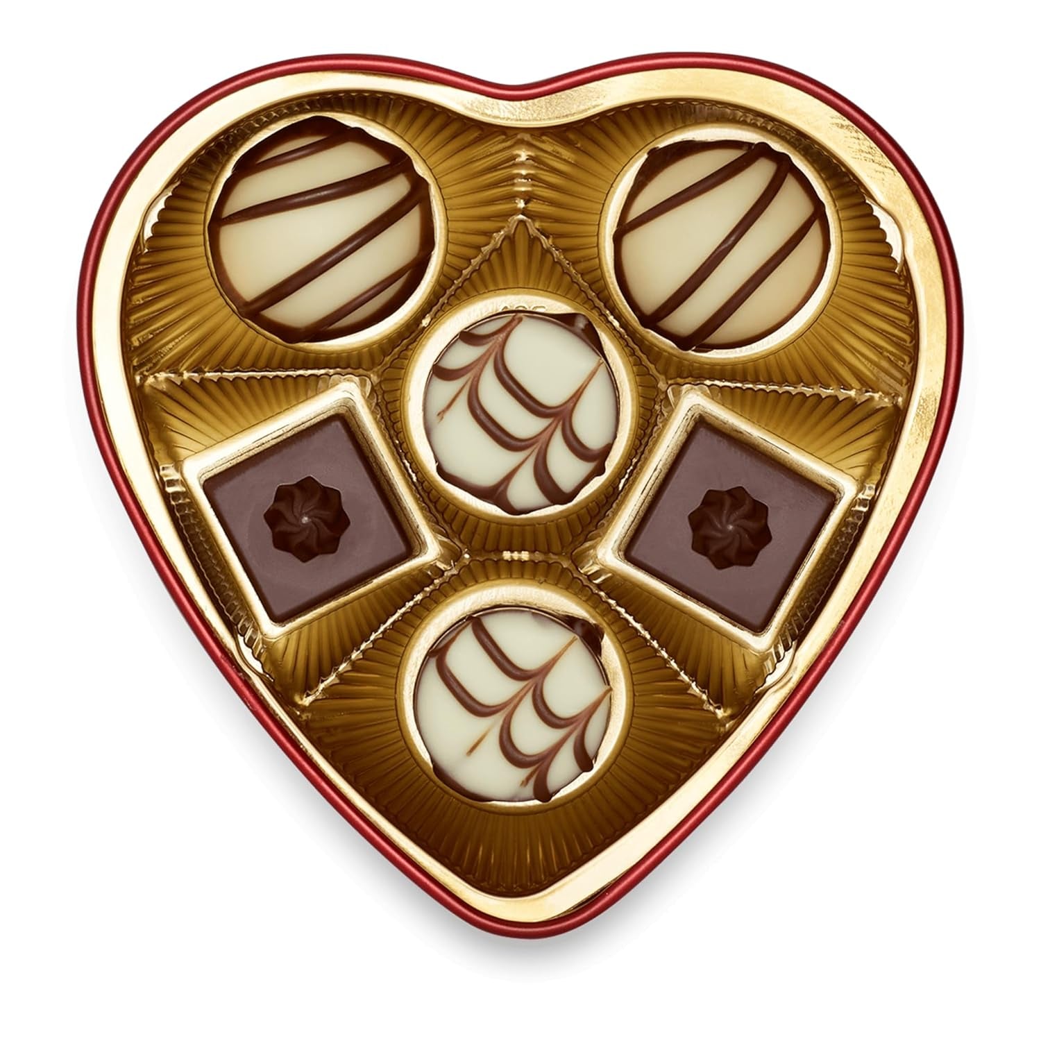 Lindt Čokoláda ze srdce | 30 g | 6 pralinek v Marc de Champagne, Coeur à l'Orange, křupavá mléčná čokoláda, pomerančový marcipán v krásné krabičce ve tvaru srdce | Čokoládový dárek | Čokoládový dárek