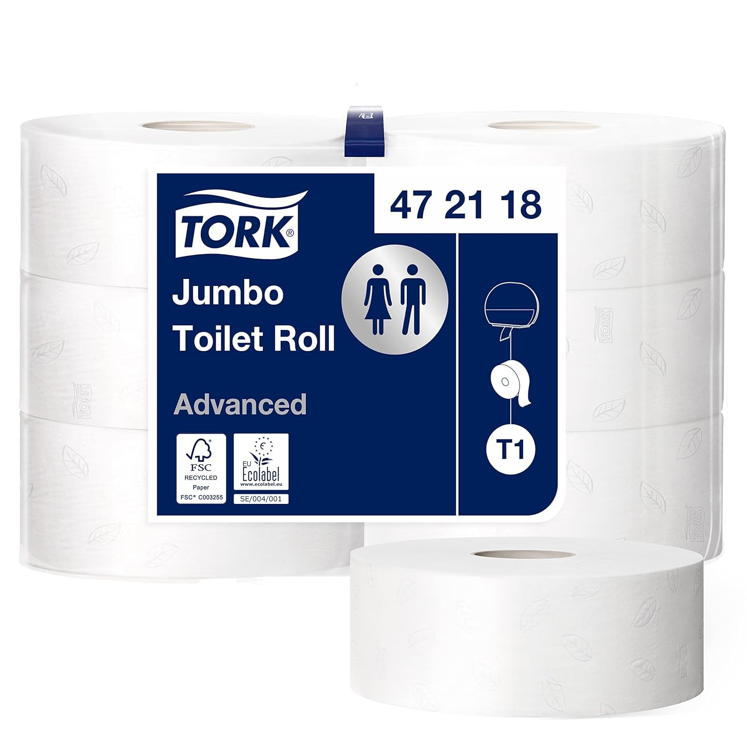 Toaletní papír Tork Jumbo White T1, Advanced, 2 vrstvy, 6 × 380 M, 472118