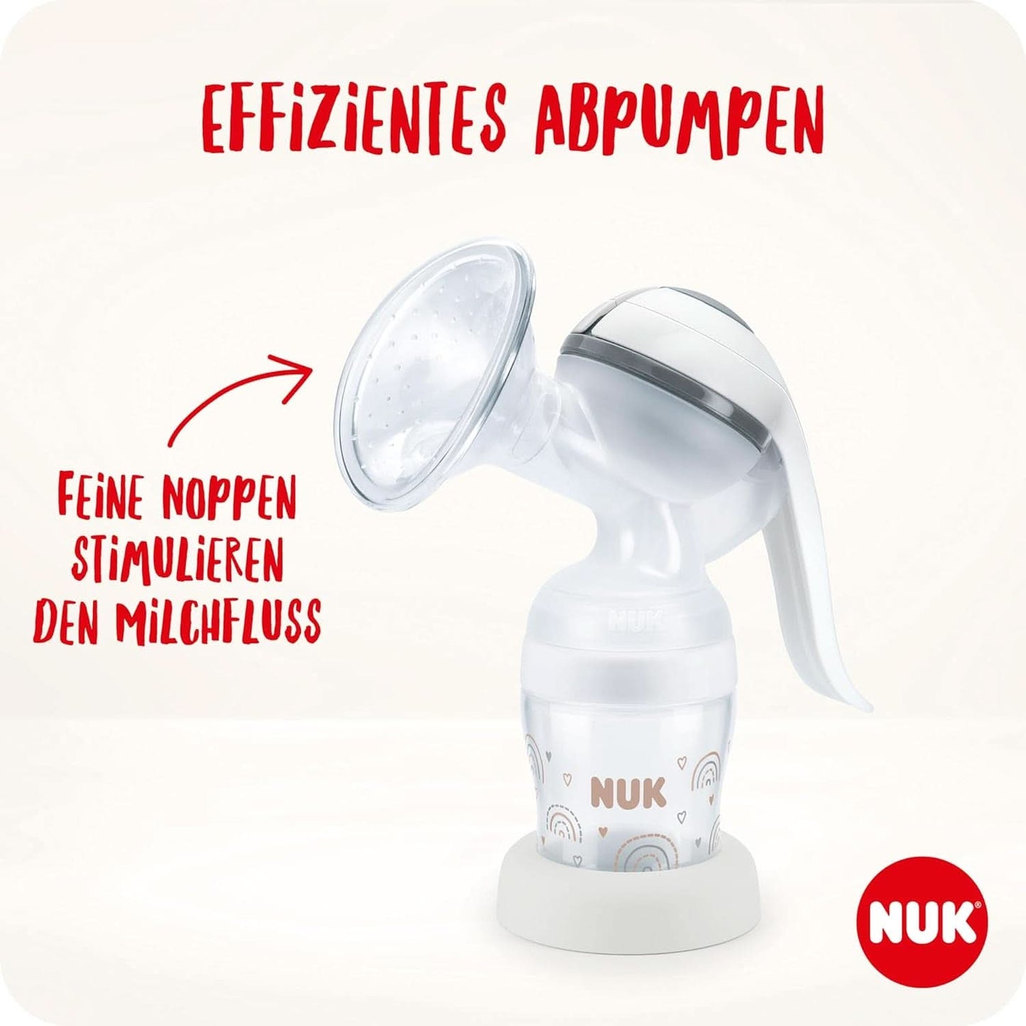 Sada ruční odsávačky mateřského mléka NUK, měkký silikonový polštář, 2 perfektně kombinované lahvičky, 150 ml Příslušenství Potraviny a kojení Bebe Naty Shop