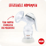 Sada ruční odsávačky mateřského mléka NUK, měkký silikonový polštář, 2 perfektně kombinované lahvičky, 150 ml Příslušenství Potraviny a kojení Bebe Naty Shop
