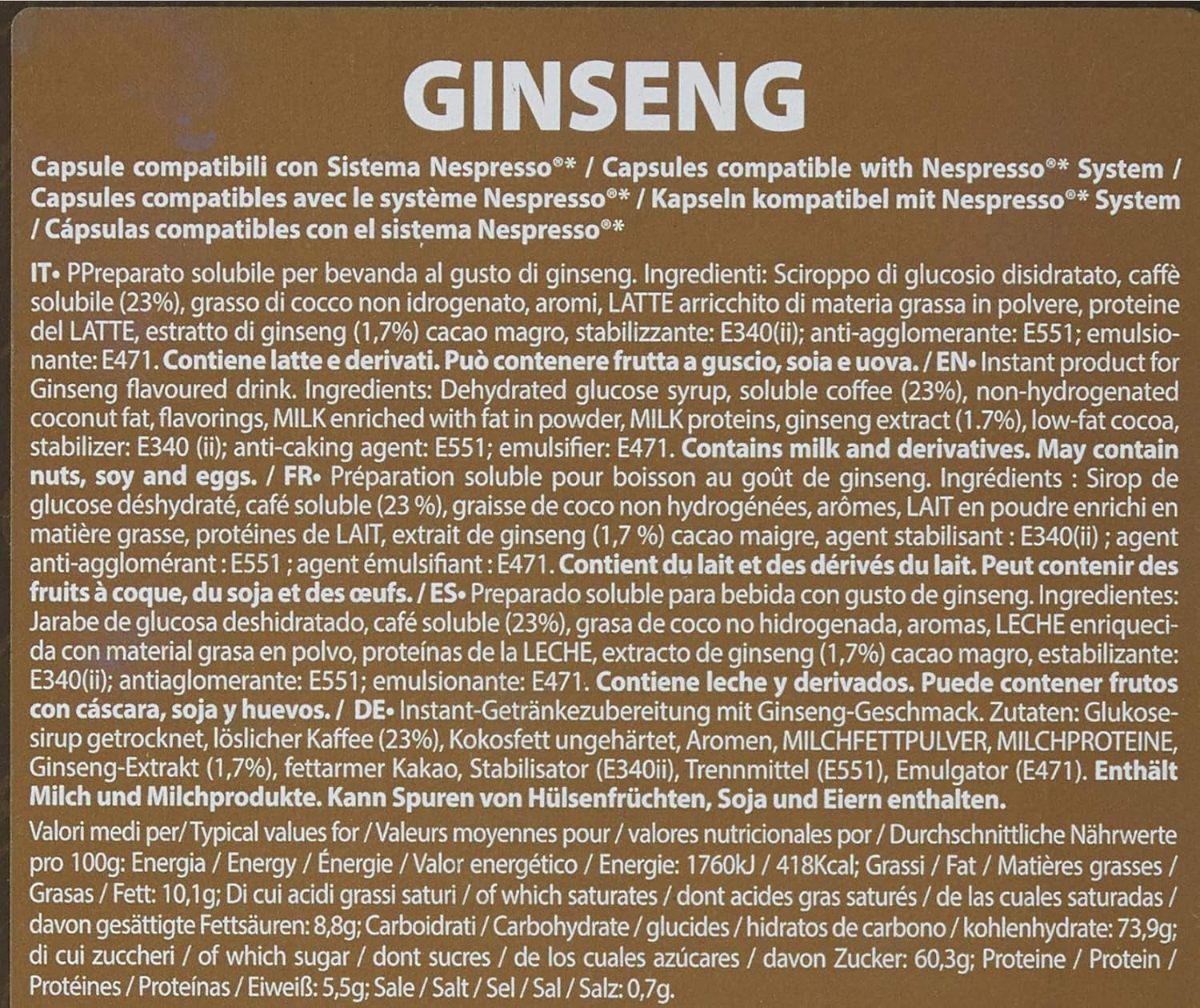 Okamžitě rozpustný produkt Ženšenové kapsle 4,3g x 40 kapslí