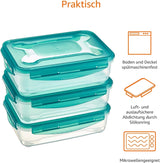 Amazon Basics mrazicí kontejnery v sadě, s víky, odolné proti úniku, stohovatelné, lednička/mraznička, bez BPA, plastové, vhodné do mikrovlnné trouby a myčky, 3 x 1,2 l, průhledné boxy na skladování potravin Naty Shop