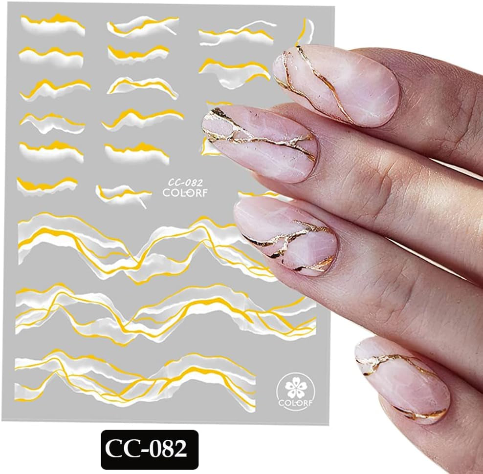 9 Blatt Nagelsticker Französische Spitzenmarmor Nagelaufkleber Selbtklebend Weißes Gold Nail Art Samolepka Dekoration Nageldesign Zubehör