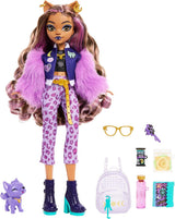 Panenka Monster High Clawdeen Wolf se psem Crescent a doplňky, jako je batoh, kalendář, svačiny a další, HRP65 Naty Shop Dolls