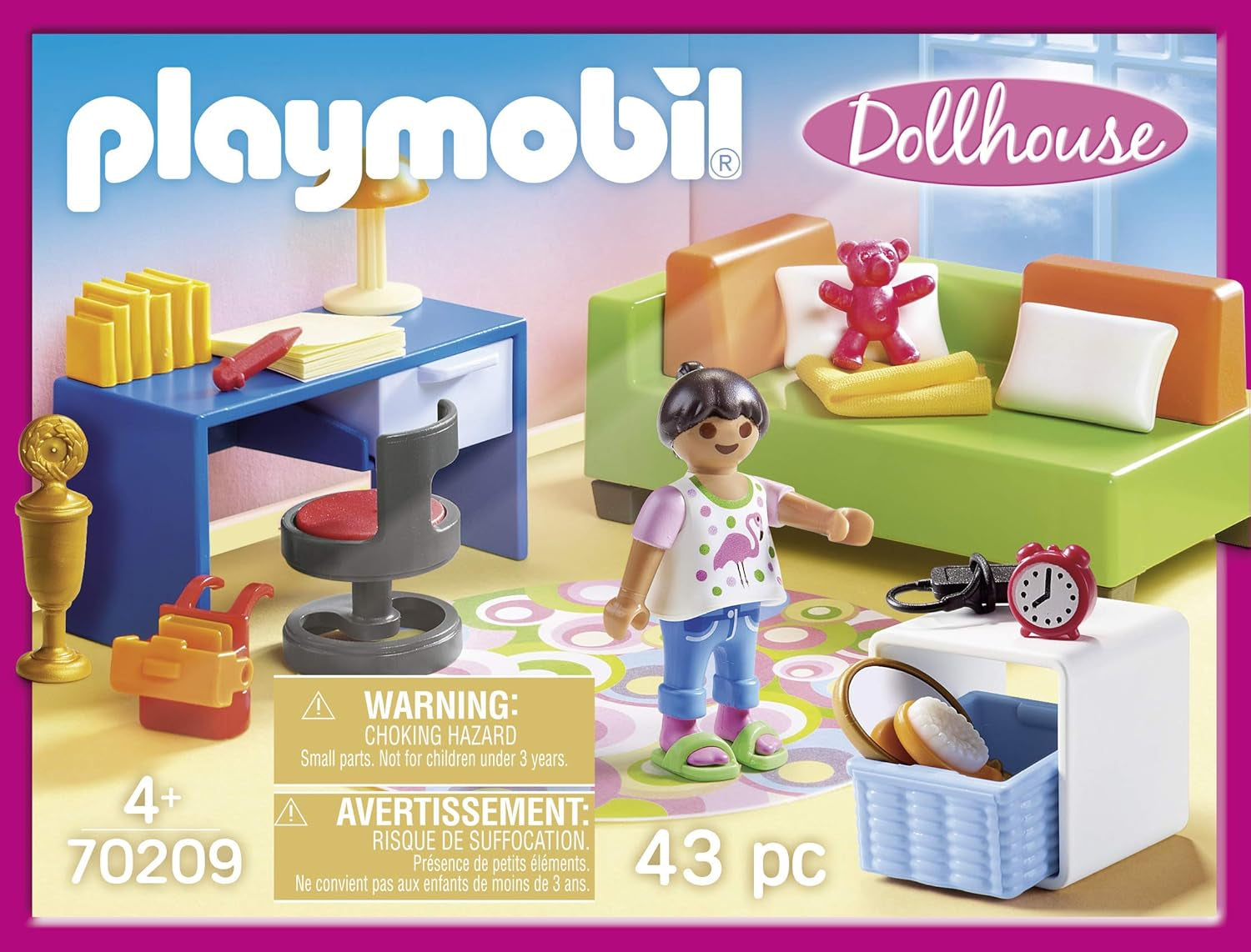 PLAYMOBIL domeček pro panenky 70209 Pokoj pro mládež s figurkou dívky a doplňky, od 4 let Domky pro panenky Naty Shop