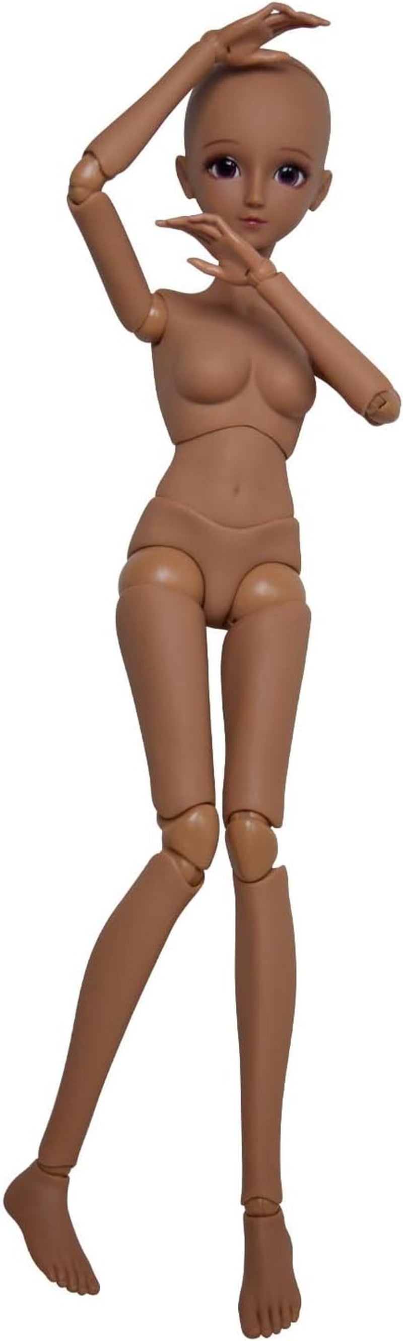 1/3 BJD panenka Černá Hnědá kůže Tělo panenky 60 cm 24palcový kulový kloub SD panenky Pohyblivé klouby PVC DIY (Alexia)