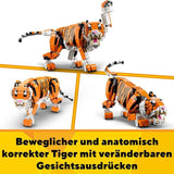 LEGO 31129 Creator Majestátní tygr, panda nebo ryba Sada figurky zvířat 3 v 1 Hračka pro děti Chlapci a dívky Stavebnice zvířat Stavebnice Stavebnice Besuche den LEGO-Store