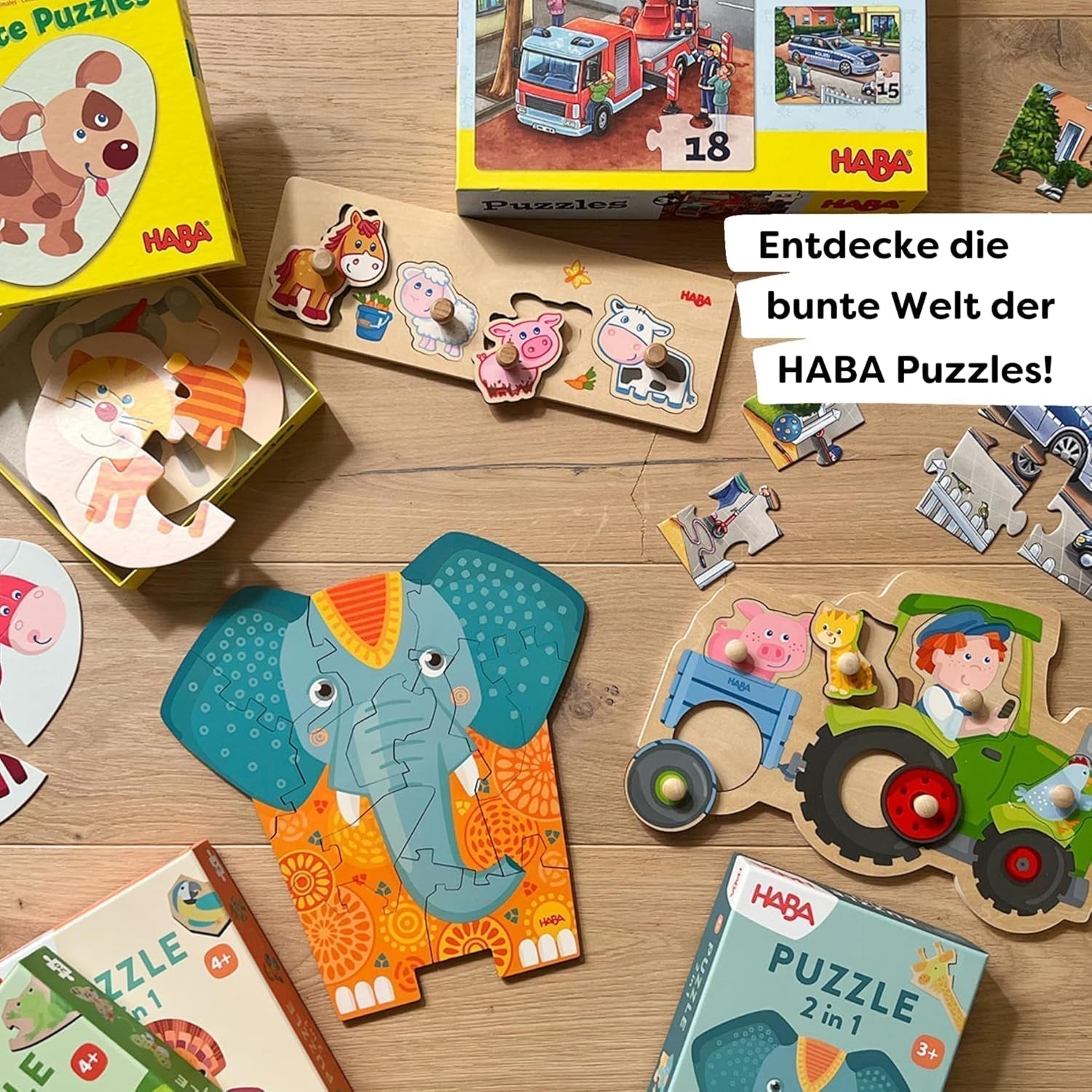 Hasičské puzzle HABA - 3dílná sada pro děti od 3 let Policejní a sanitní kartonové puzzle - podporuje jemnou motoriku a koncentraci - 1302759001 Puzzle Naty Shop