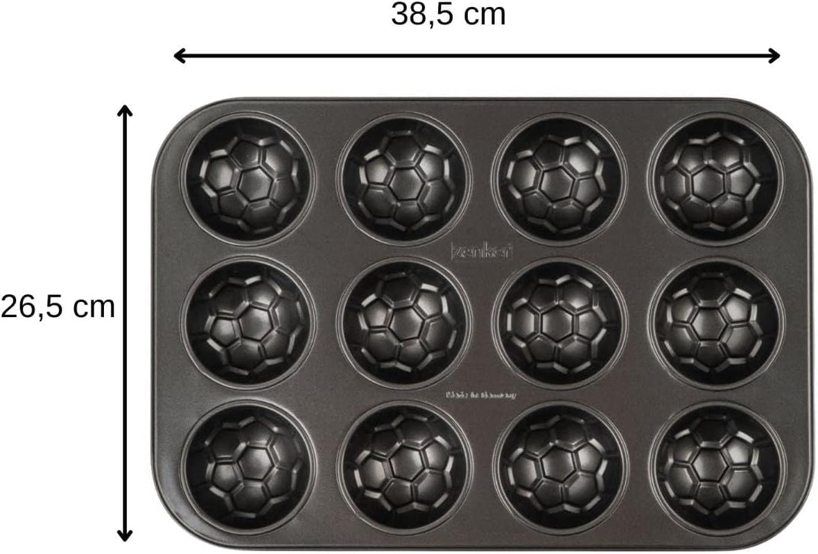 Zenker 12Er Muffinform – Muffinbackblech Für Muffins Und Cupcakes Aus Der Serie Fotbalové pečení – Hitzebeständiges 12Er Muffinblech Mit Antihaftbeschichtung, Schwarz Formy a plechy na pečení Naty Shop
