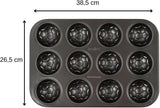 Zenker 12Er Muffinform – Muffinbackblech Für Muffins Und Cupcakes Aus Der Serie Fotbalové pečení – Hitzebeständiges 12Er Muffinblech Mit Antihaftbeschichtung, Schwarz Formy a plechy na pečení Naty Shop