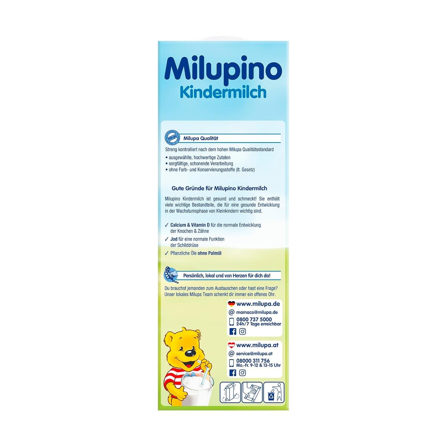 Milupa Milupino Růstové mléko připravené k pití (6x1L), od 1 roku, pro malé děti v růstové fázi